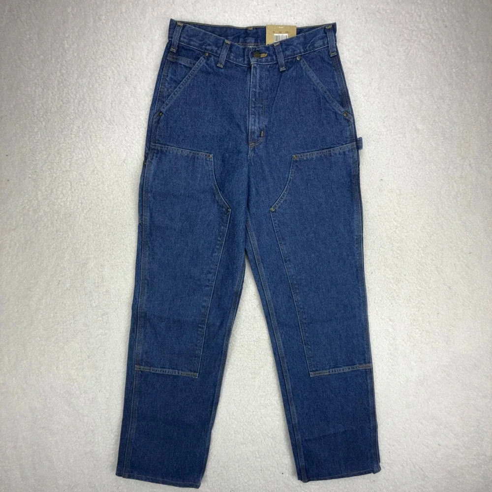 Carhartt Double Front Washed Logger Dungaree Jeans B73 DST Darkstone 30x34 NWT
